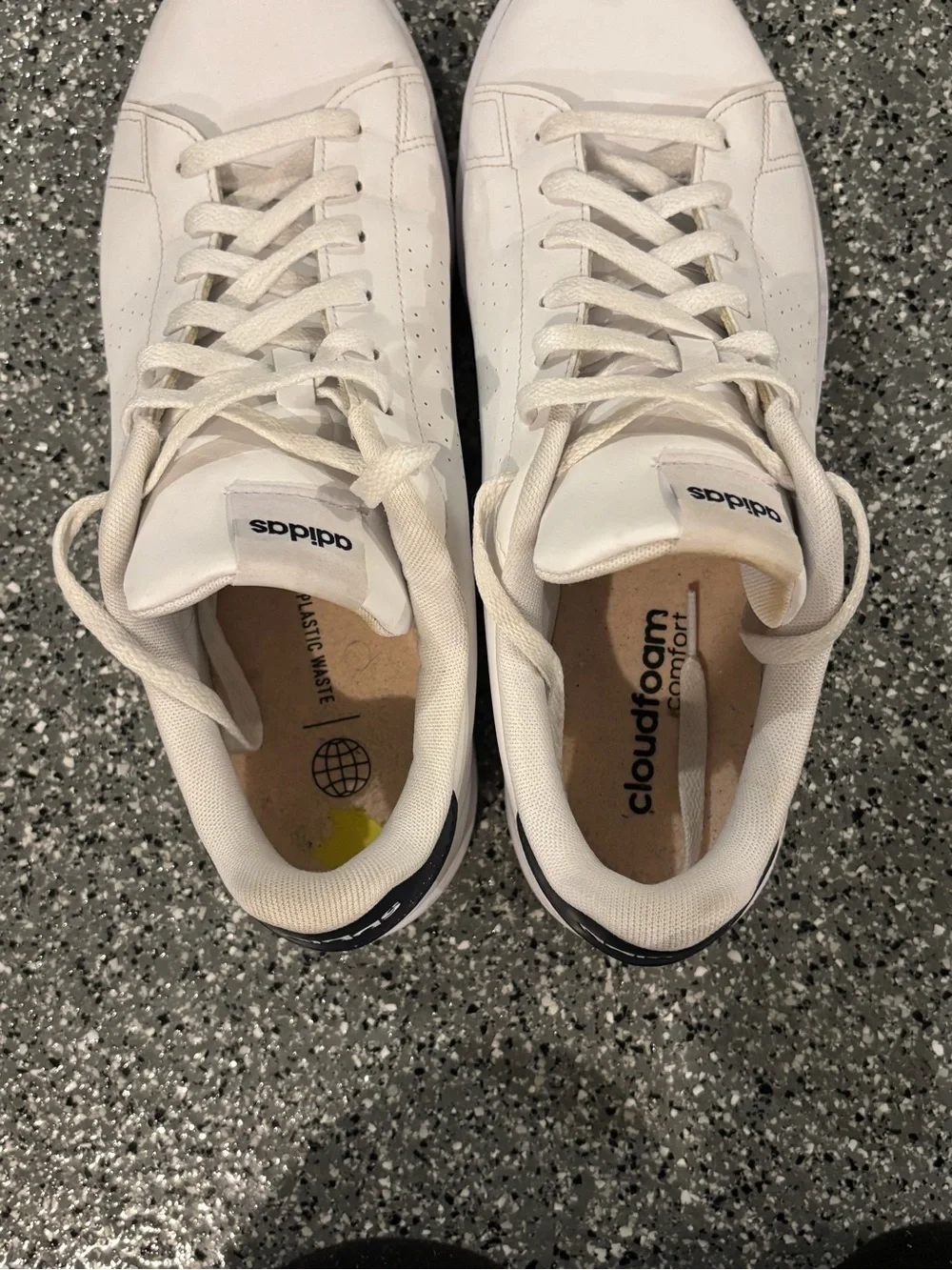adidas Advantage White Sneakers with Black Heel Tab